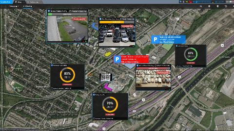 Browse the occupancy of several parking lots; receive alerts for new vehicle sessions and vehicles in-violation with AutoVu Freeflow on Security Desk.