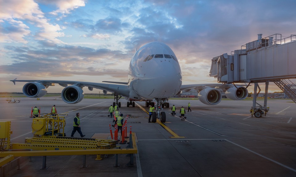 Airplane at gate