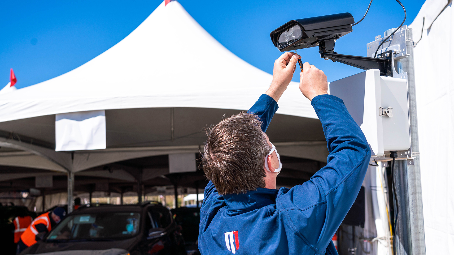 Person installing autovu camera