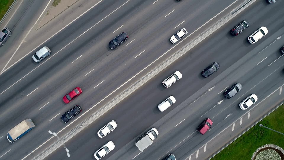 Birdseye view of a highway