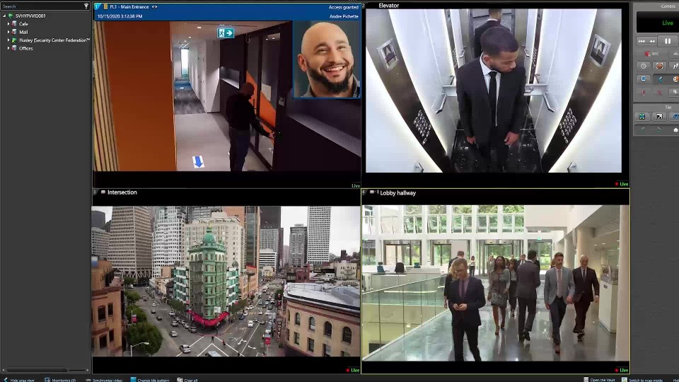 Enregistrement d'écran de plusieurs instances de vidéosurveillance