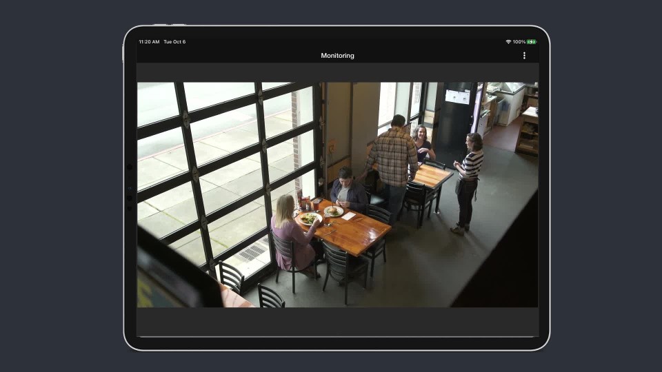 Bureau représentant la vidéosurveillance à l'intérieur du restaurant