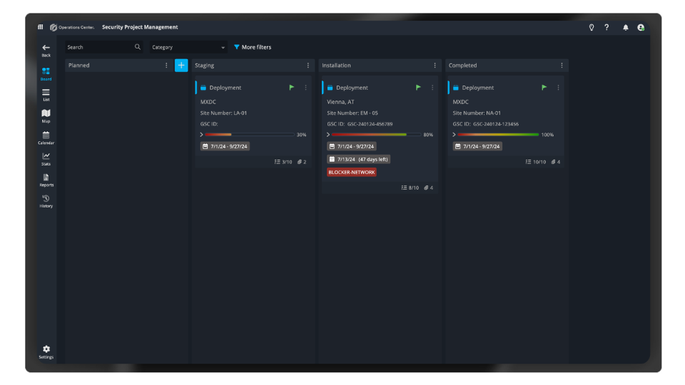 Operations Center communications on web and mobile devices