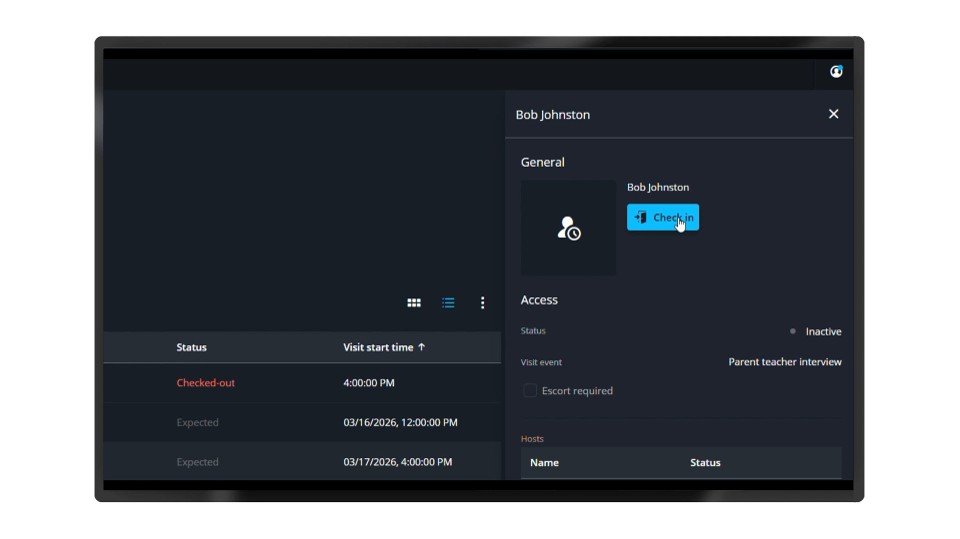 Security Center SaaS security screening screen helping teams quickly identify and verify people in one place.